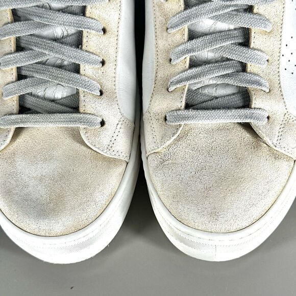 P448 Women Thea White Leather Grey Suede Sneakers Shoes Size 39 US 8.5 Italy - Picture 5 of 16